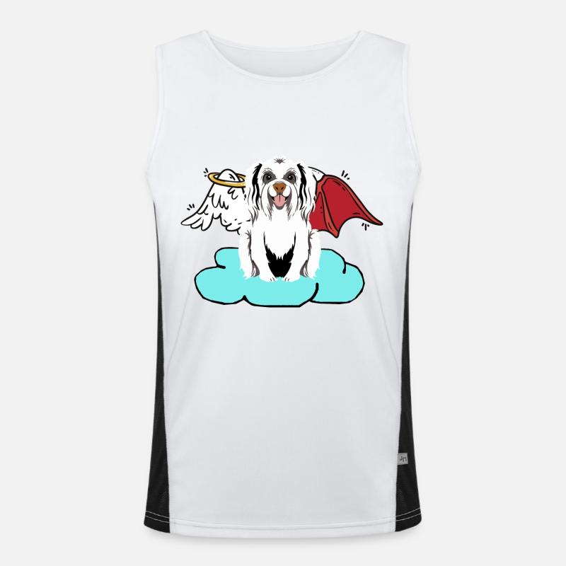 Celestial Satan Dog Hells Dog Devil Angel Men's Functional Contrast Tank Top 