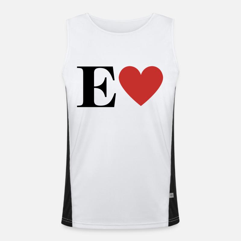 Letter e red heart Men's Functional Contrast Tank Top 