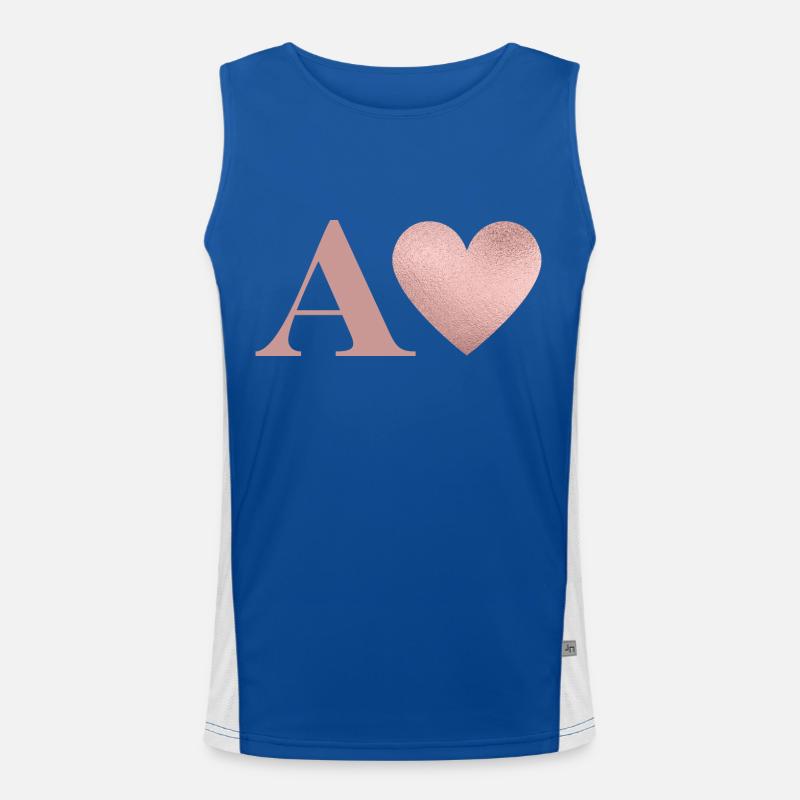 Roségold Herz Buchstabe Funktionelles Kontrast-Tank Top für Männer 