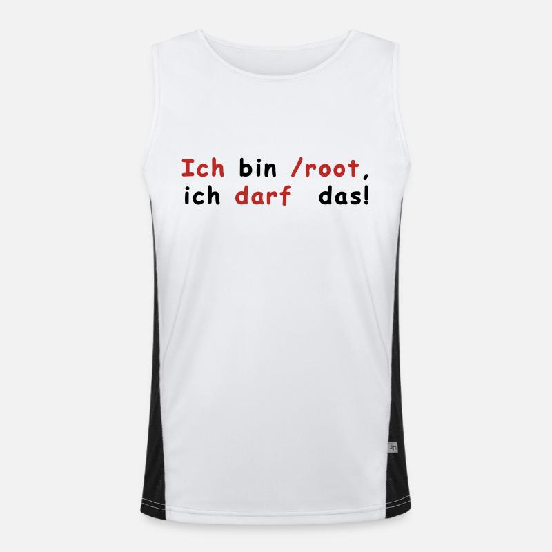 Root Linux - Men's Functional Contrast Tank Top  - white/black