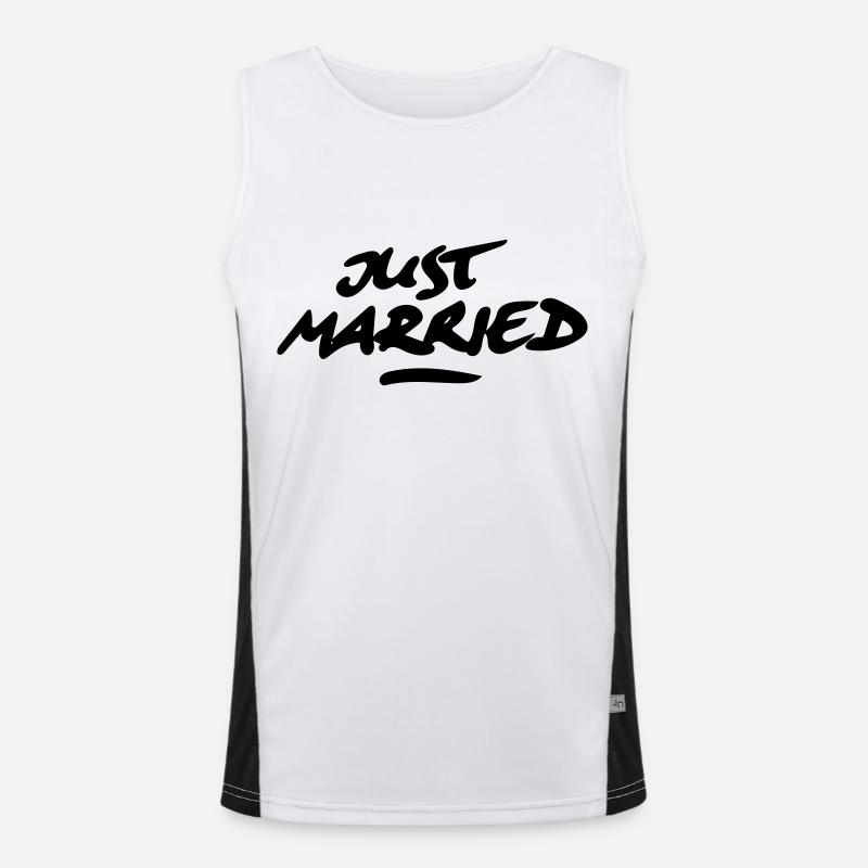 just married 1C Funktionelles Kontrast-Tank Top für Männer 
