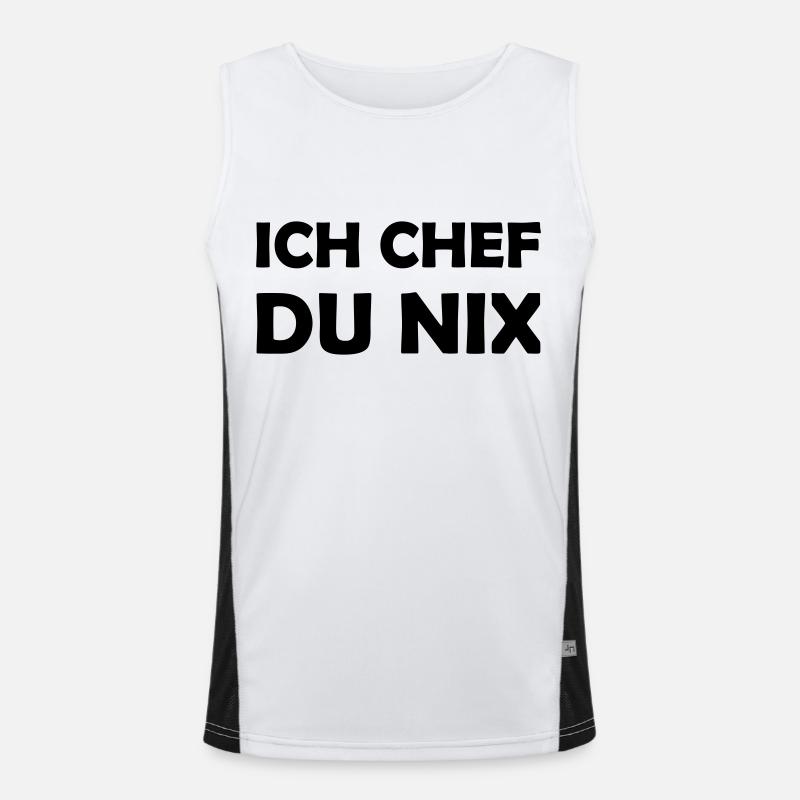 ich chef du nix - Men's Functional Contrast Tank Top  - white/black