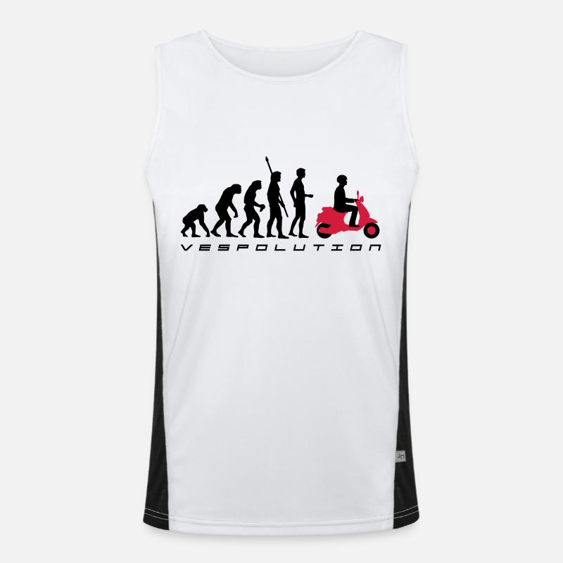 vespolution evolution__b_2c - Men's Functional Contrast Tank Top  - white/black