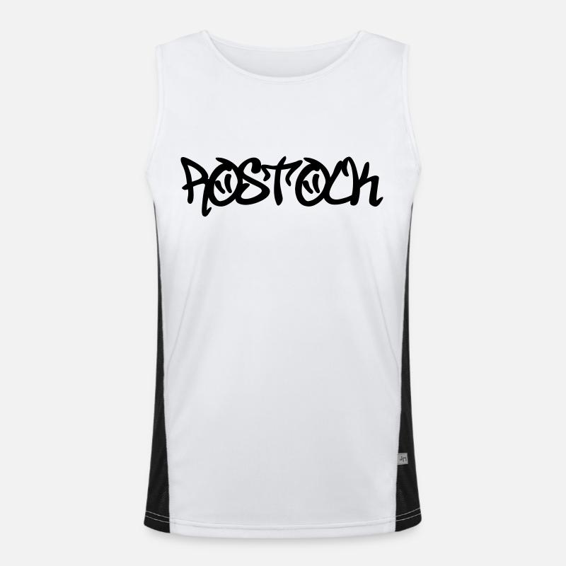 Rostock Graffiti - Men's Functional Contrast Tank Top  - white/black