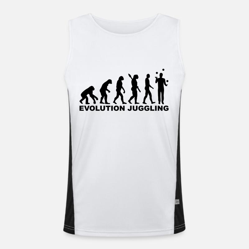 Evolution Juggling - Men's Functional Contrast Tank Top  - white/black