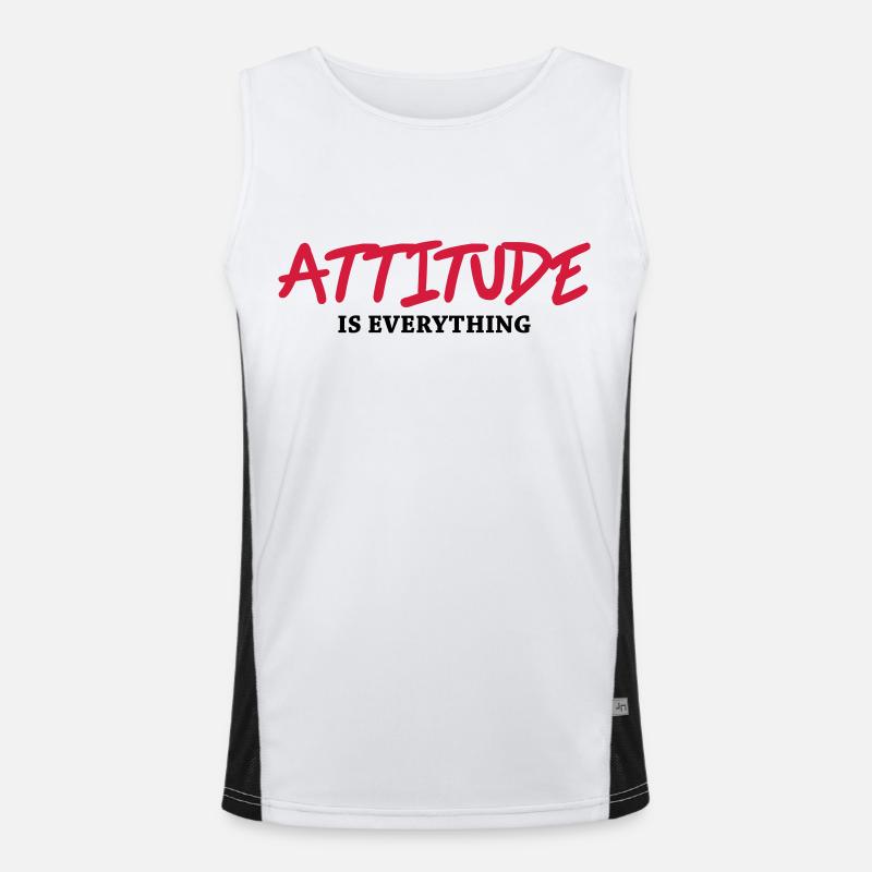 Attitude is everything - Men's Functional Contrast Tank Top  - white/black