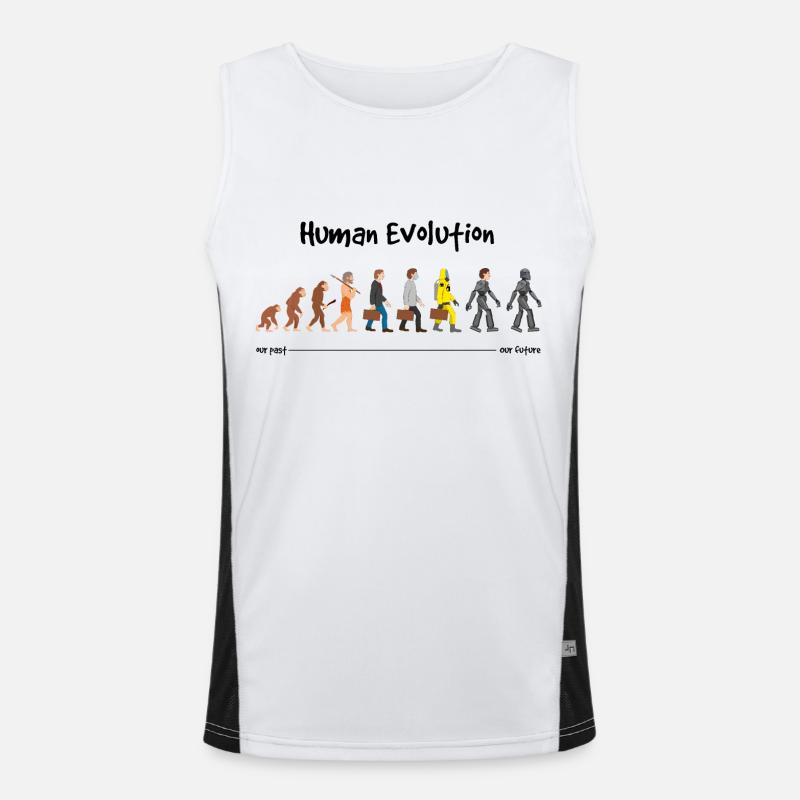 Evolution a robotic future - Men's Functional Contrast Tank Top  - white/black