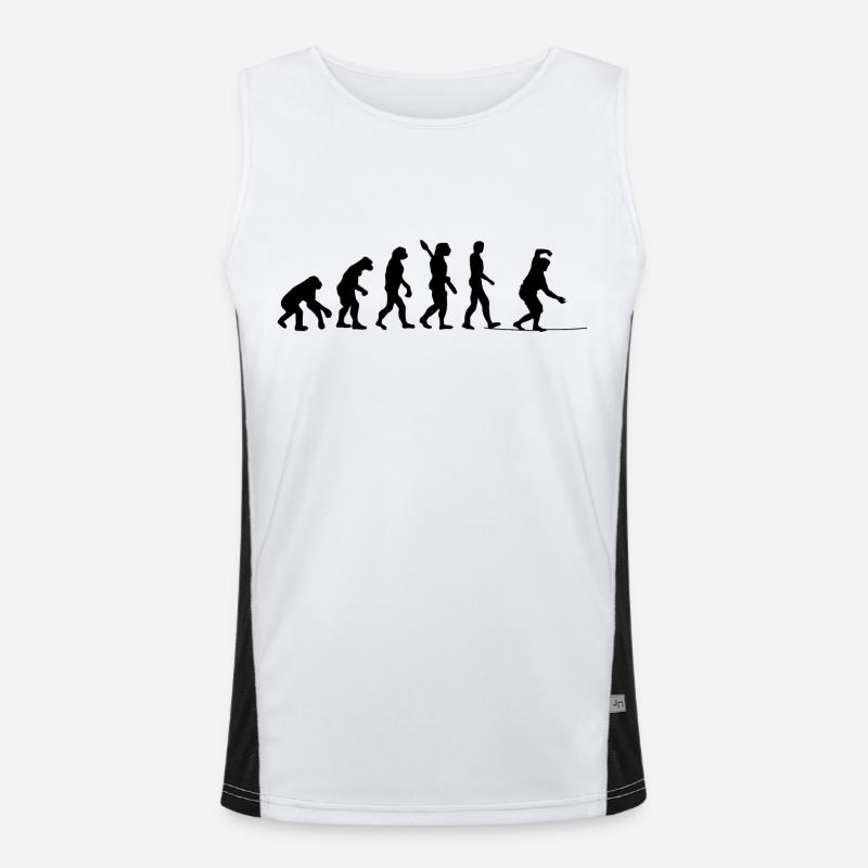 Slackline Gift Slackliner Tricklining - Men's Functional Contrast Tank Top  - white/black