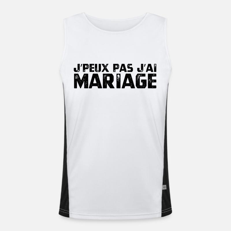 J’PEUX PAS J’AI MARIAGE Débardeur respirant contrasté Homme 