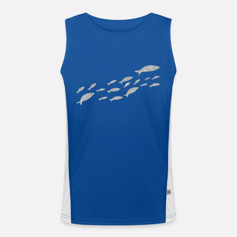 Silver Sardine Fish Men's Functional Contrast Tank Top 