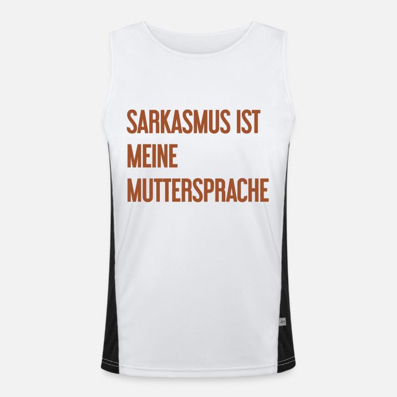 Sarcasm Pro - Men's Functional Contrast Tank Top - white/black