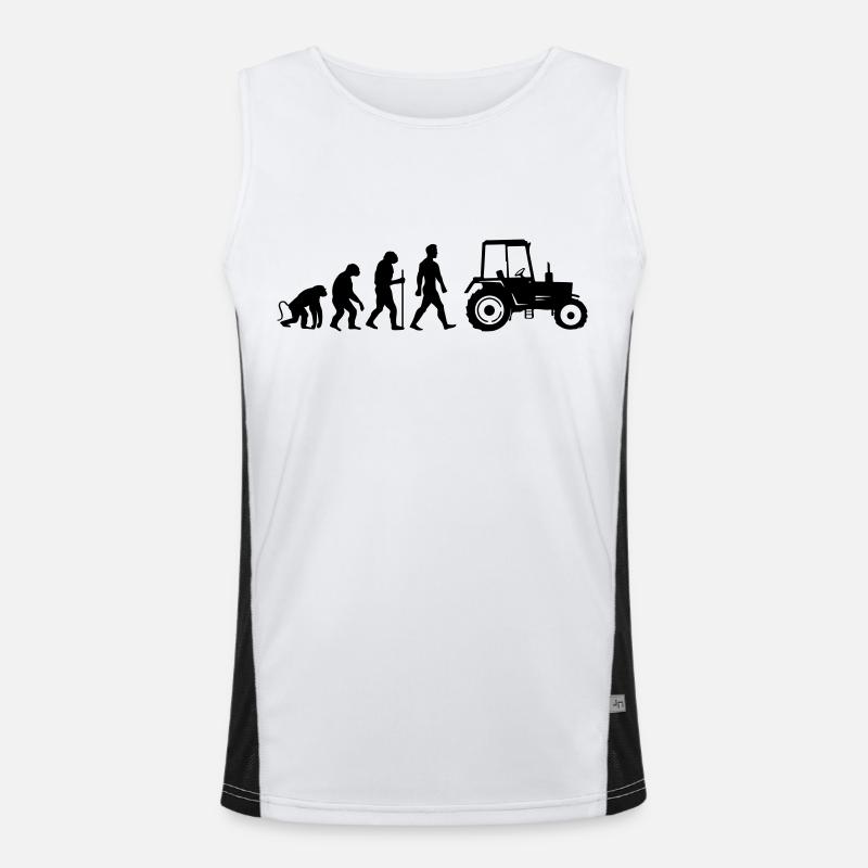 Tractor Evolution - Men's Functional Contrast Tank Top  - white/black