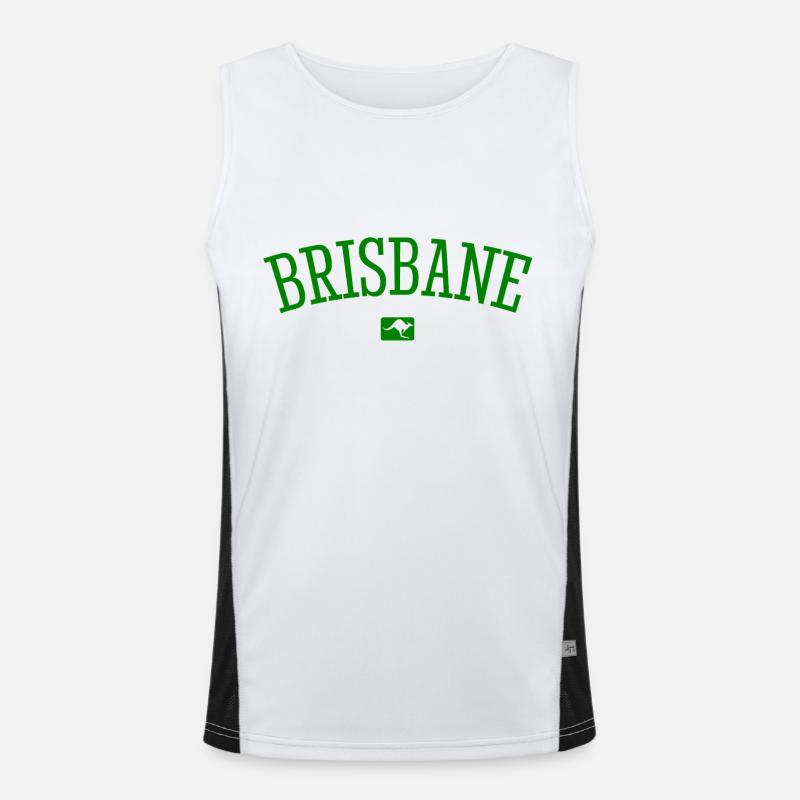 Brisbane Australia Down Under Kangaroo Koala Men's Functional Contrast Tank Top 