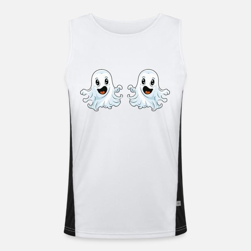 Ghost Comic - Men's Functional Contrast Tank Top  - white/black
