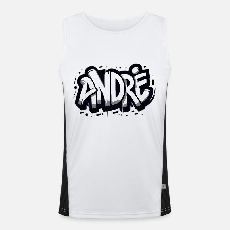 André Name Vorname Graffiti Funktionelles Kontrast-Tank Top für Männer 