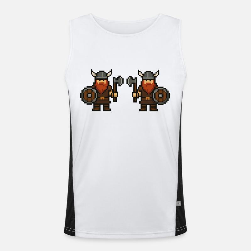 wikinger pixel 2 Funktionelles Kontrast-Tank Top für Männer 
