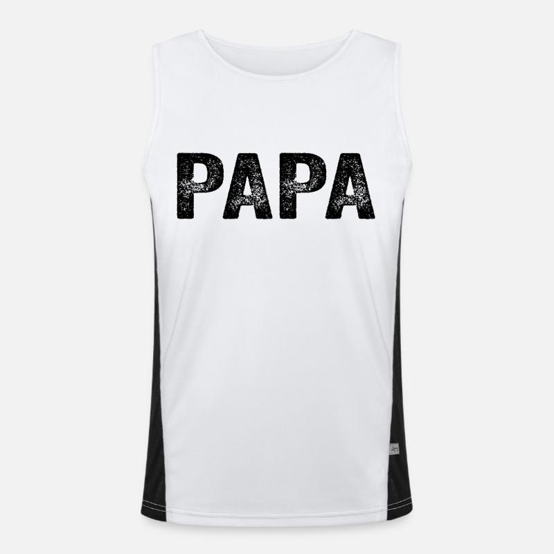 Dad Dad Dad Gift - Men's Functional Contrast Tank Top  - white/black