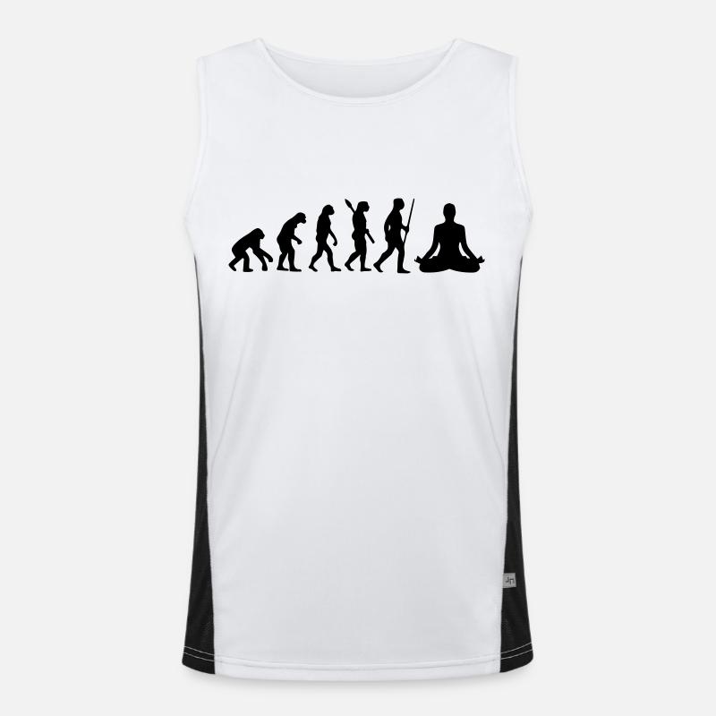MEDITATION EVOLUTION! - Men's Functional Contrast Tank Top  - white/black