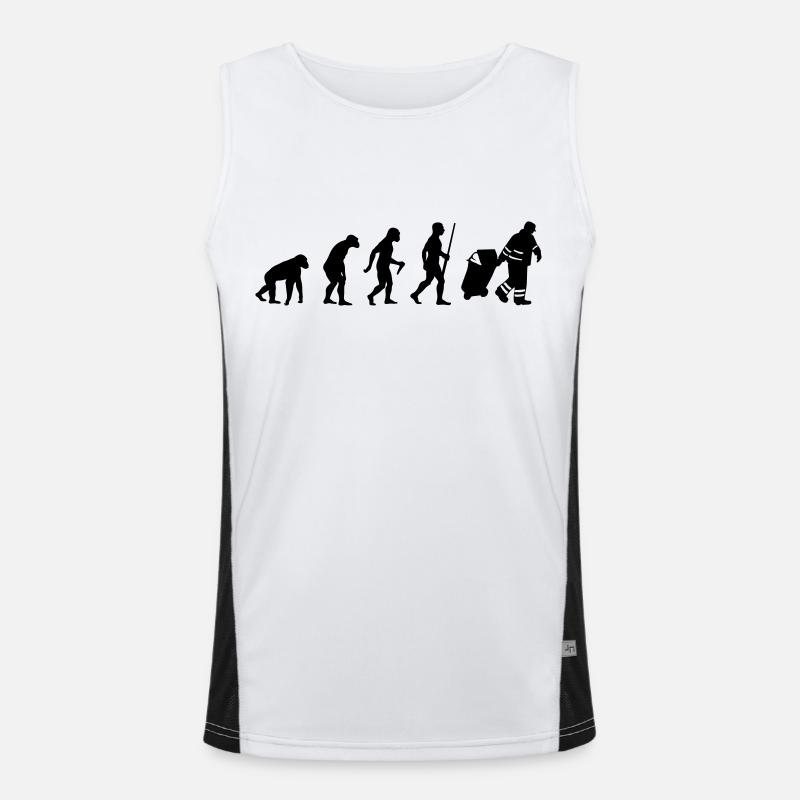 Garbage Man evolution - Funktionelles Kontrast-Tank Top für Männer - Weiß/Schwarz