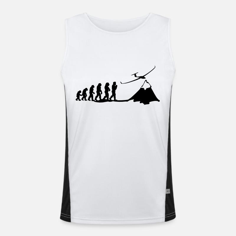 segelflug evolution - Men's Functional Contrast Tank Top  - white/black