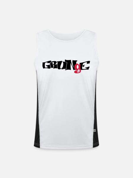 grunge_logo - Funktionelles Kontrast-Tank Top für Männer  - Weiß/Schwarz