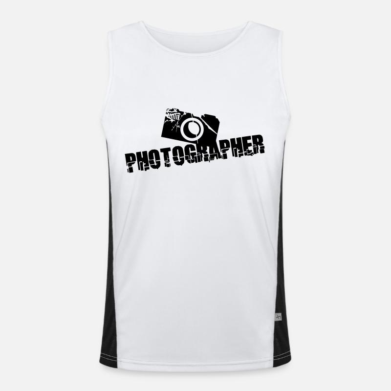 Photographer Camera Text Design Men's Functional Contrast Tank Top 