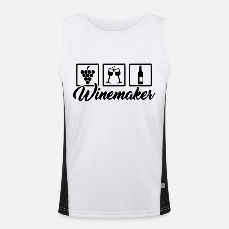 Winemaker - Men's Functional Contrast Tank Top  - white/black