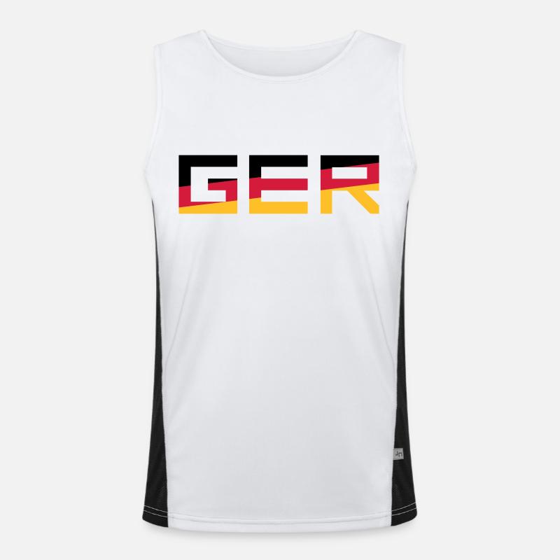 GER Team Germany Germany Couleurs Noir Rouge Go Débardeur respirant contrasté Homme 
