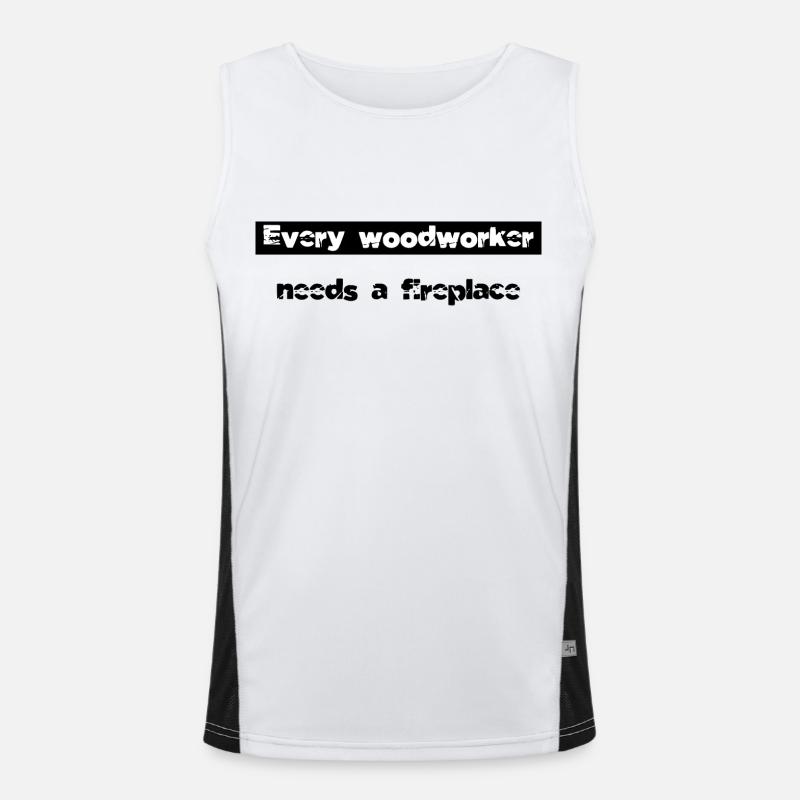 chainsaw carpenter present idea forester Men's Functional Contrast Tank Top 