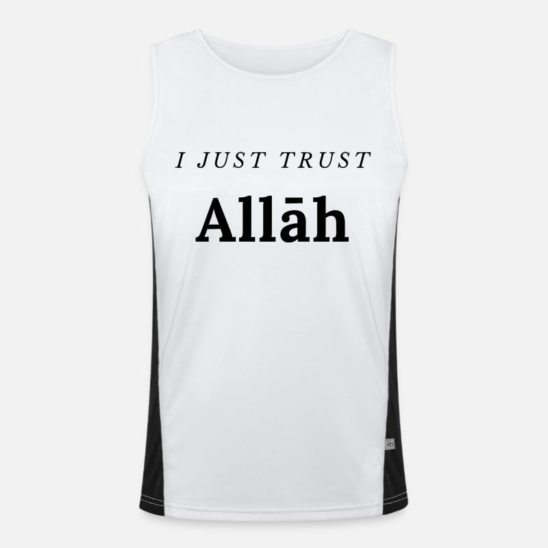 Ich vertraue Allāh einfach Funktionelles Kontrast-Tank Top für Männer 