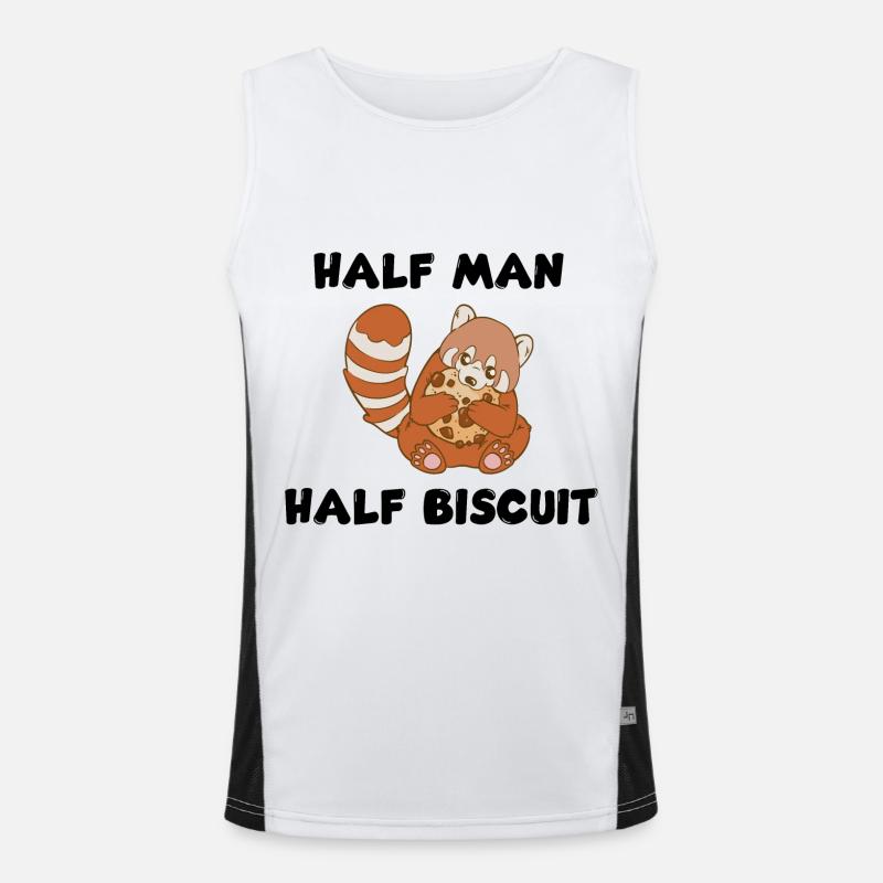 Halb Mann, halb Keks Funktionelles Kontrast-Tank Top für Männer 