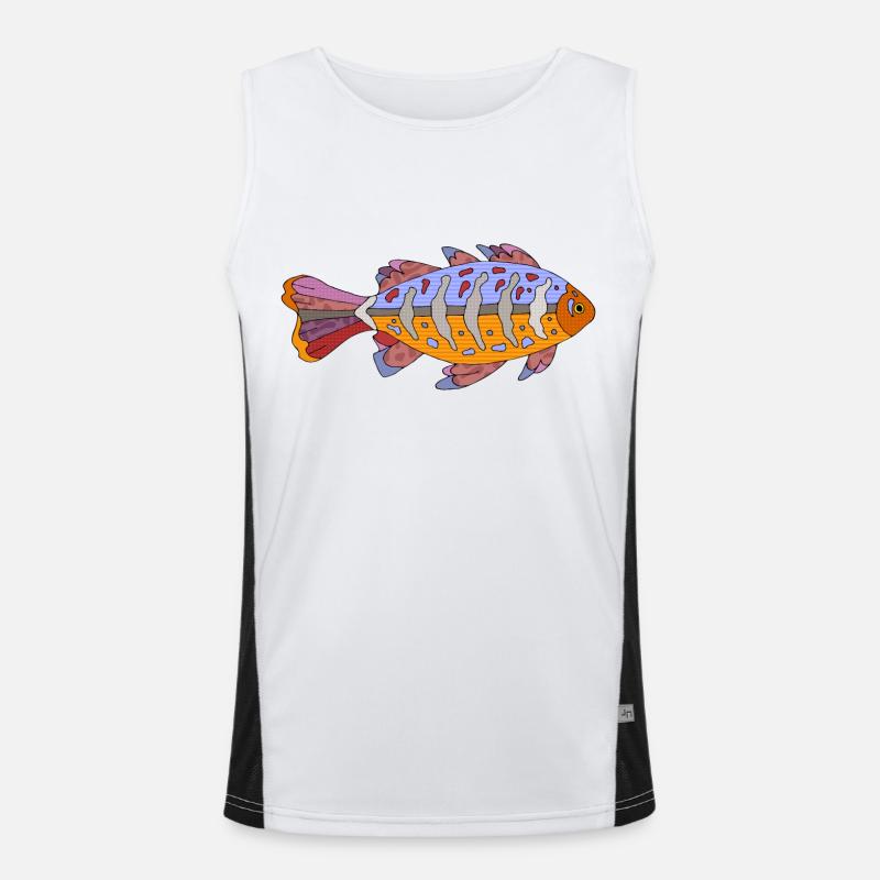 Fisch Funktionelles Kontrast-Tank Top für Männer 