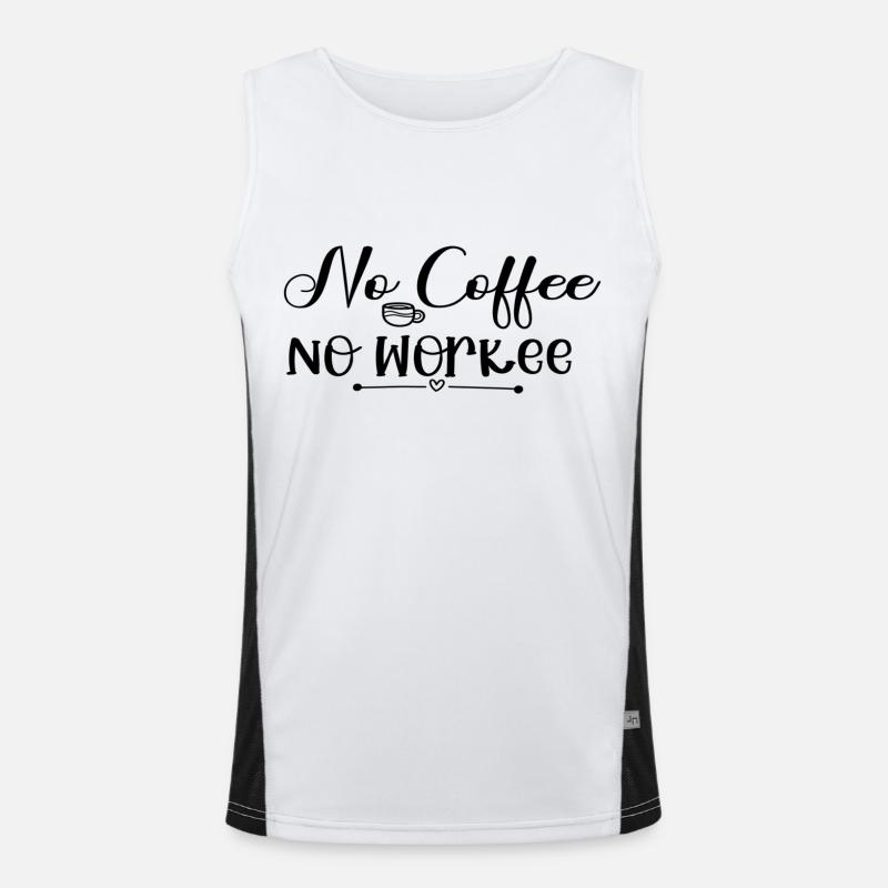 No Coffee No Workee Funktionelles Kontrast-Tank Top für Männer 