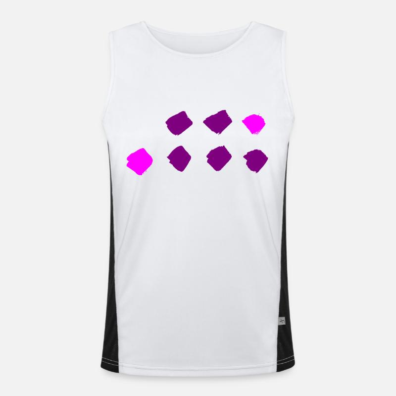 Plaid dots pattern - stripes Men's Functional Contrast Tank Top 