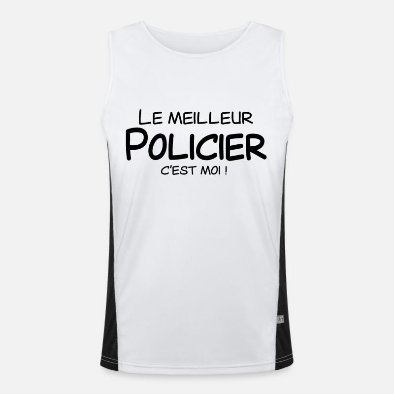 Le meilleur Policier c'est moi Débardeur respirant contrasté Homme 