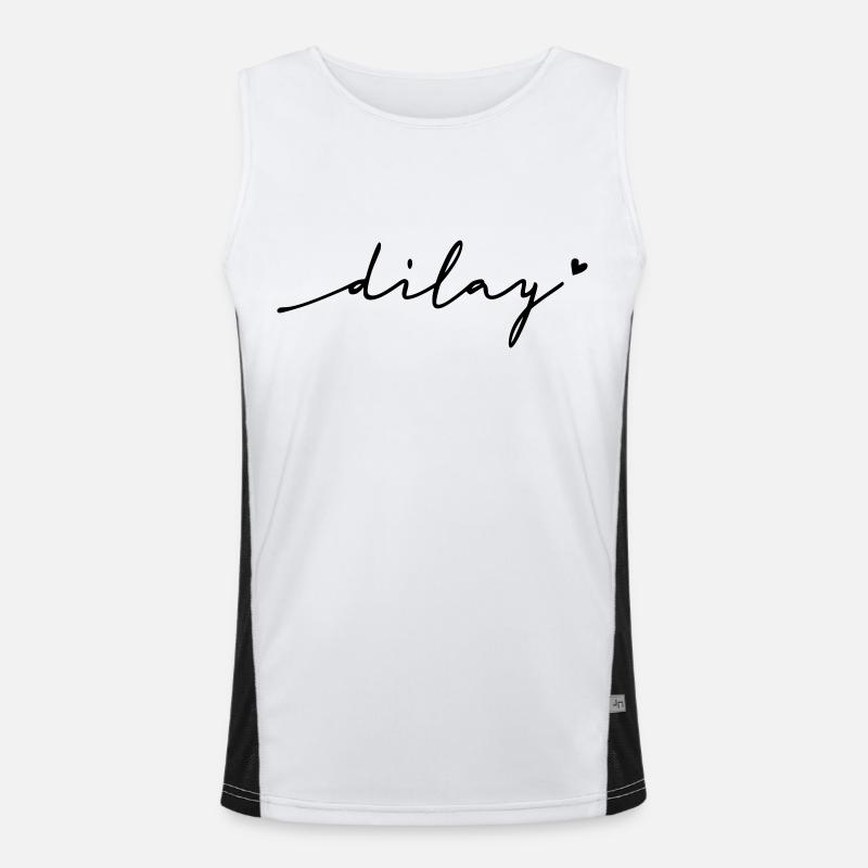 Dilay Cursive Name Men's Functional Contrast Tank Top 