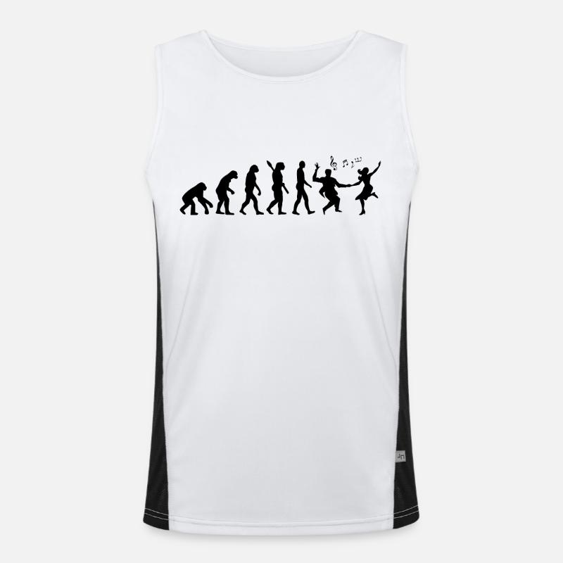 Darwin Evolution to Swing - Black - Men's Functional Contrast Tank Top  - white/black