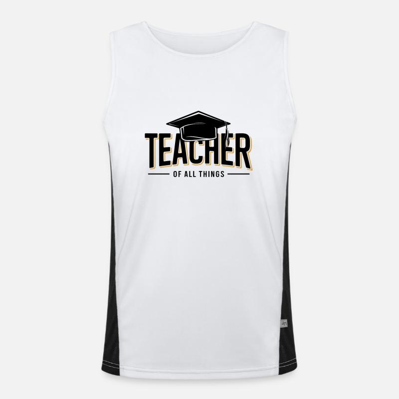 Teacher Lehrer Lehrerin Schule Beruf Funktionelles Kontrast-Tank Top für Männer 