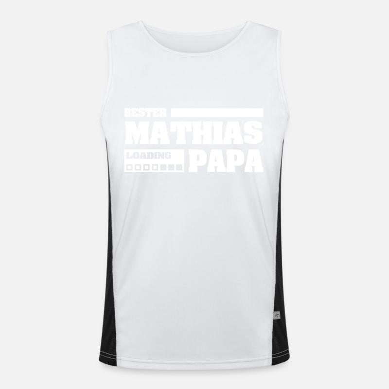 First name Mathias - Men's Functional Contrast Tank Top - white/black