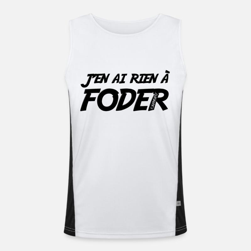 J'en ai rien a foder Noir Débardeur respirant contrasté Homme 