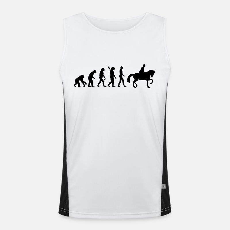 Evolution Riding horse - Men's Functional Contrast Tank Top  - white/black