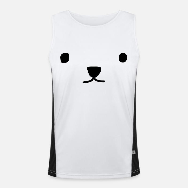 Teddy Bär Gesicht Funktionelles Kontrast-Tank Top für Männer 