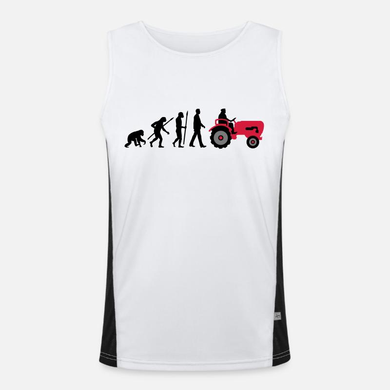 evolution_bauer_mit_traktor_032013_a_3c - Men's Functional Contrast Tank Top  - white/black