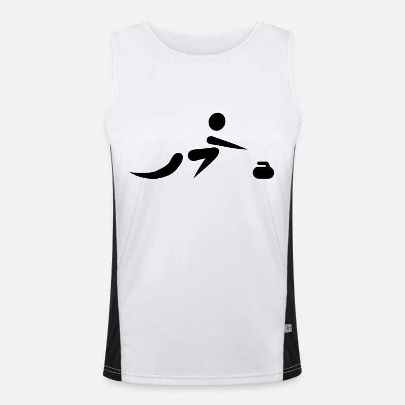 Curling - Men's Functional Contrast Tank Top  - white/black