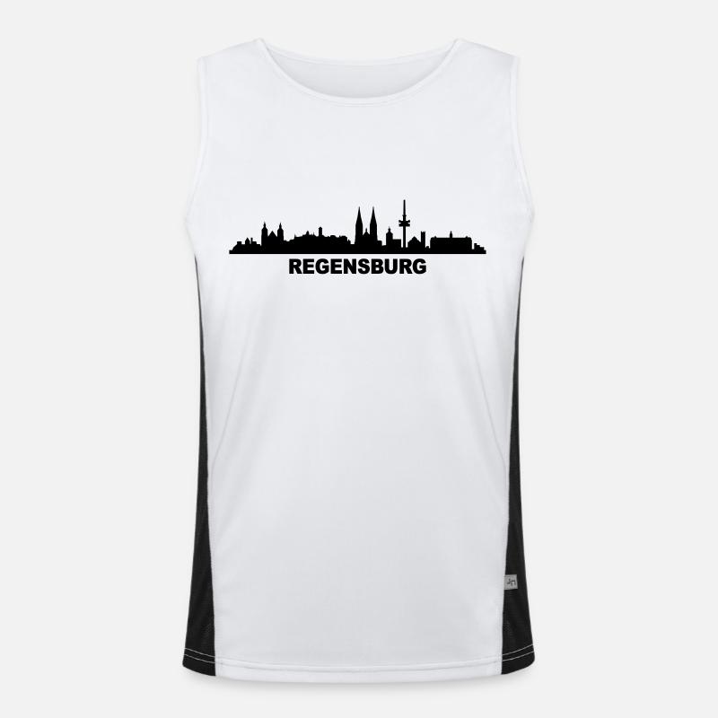 Skyline Regensburg Funktionelles Kontrast-Tank Top für Männer 