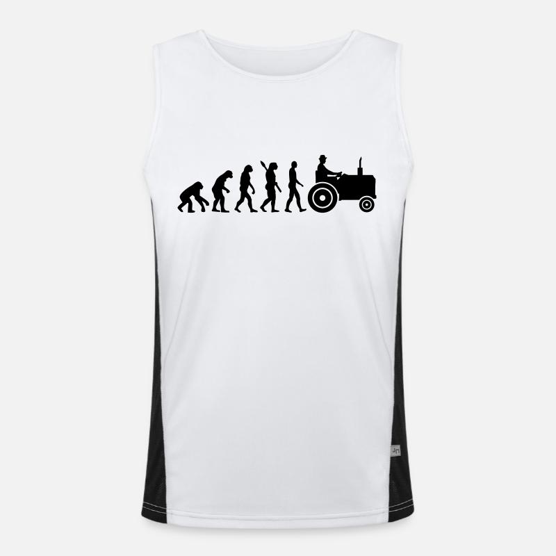 Evolution Tractor - Men's Functional Contrast Tank Top  - white/black