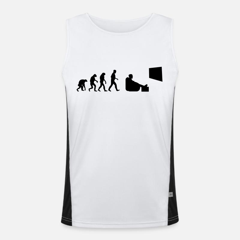 Fernsehen Bingewatching Serienmarathonevolution Funktionelles Kontrast-Tank Top für Männer 