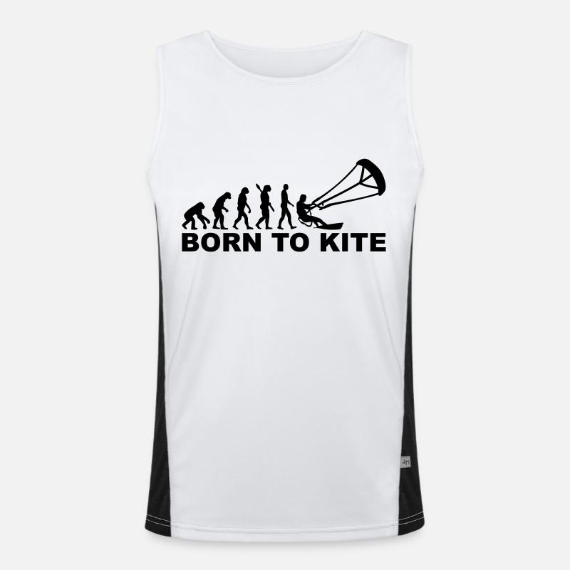Evolution Born to Kite - Men's Functional Contrast Tank Top  - white/black