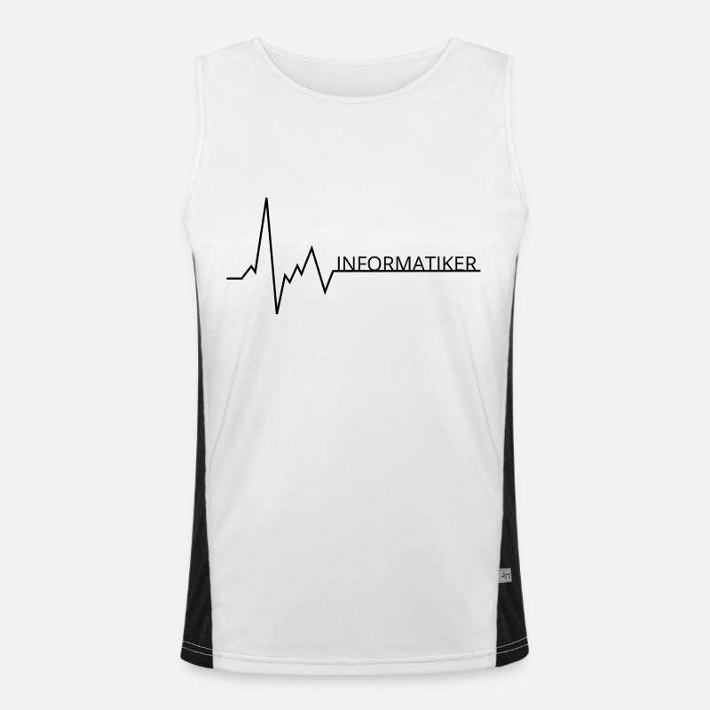 herzschlag informatiker Funktionelles Kontrast-Tank Top für Männer 
