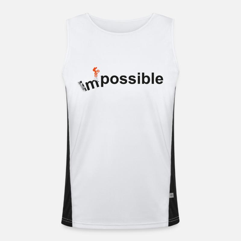 impossible 2 - Men's Functional Contrast Tank Top  - white/black